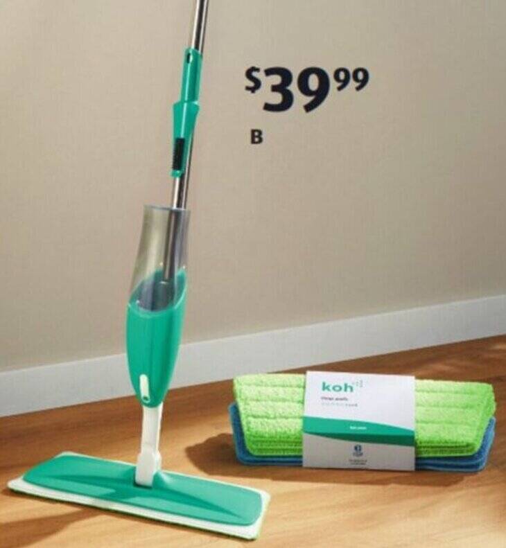 B Koh Spray Mop with 5 Reusable Pads offer at ALDI