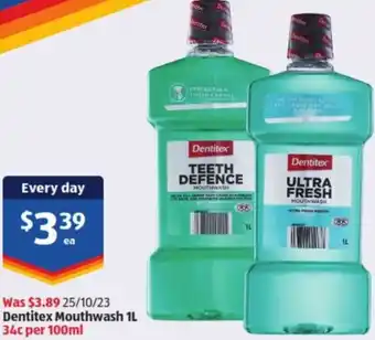 ALDI Dentitex MOUTHWASH 1L offer