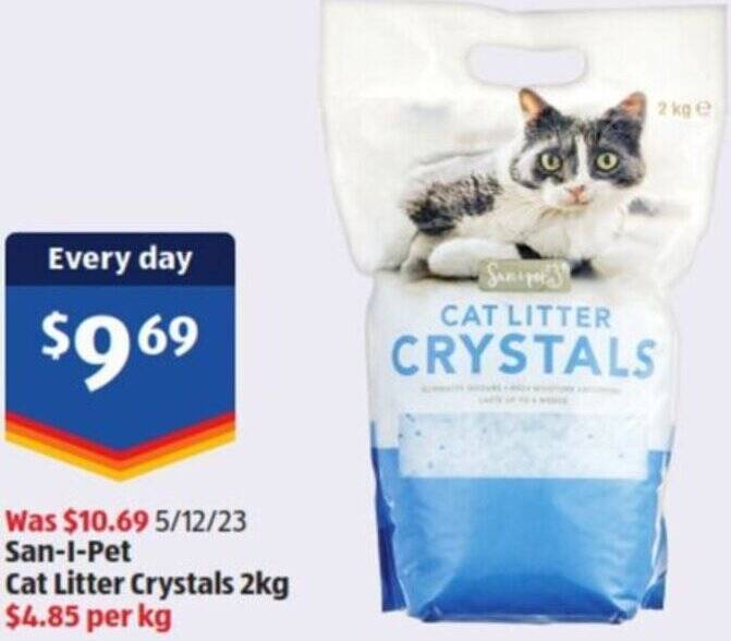 SanIPet Cat Litter Crystals 2kg offer at ALDI
