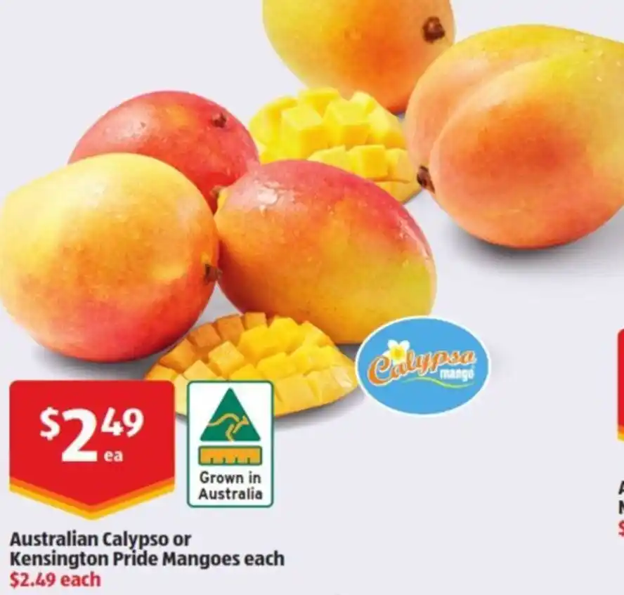 Australian Calypso or Kensington Pride Mangoes each offer at ALDI