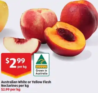 ALDI Australian White or Yellow Flesh Nectarines per kg offer