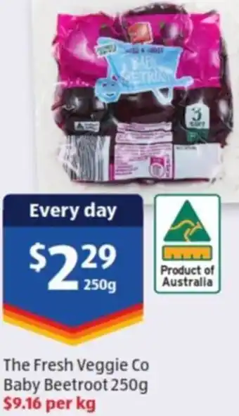 ALDI The Fresh Veggie Co Baby Beetroot 250g offer