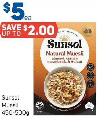 Foodland Sunsol Muesli 450-500g offer