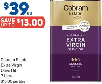 Foodland Cobram Estate Extra Virgin Olive Oil 3 Litre offer