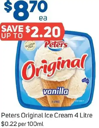Foodland Peters Original Ice Cream 4 Litre offer