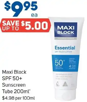Foodland Maxi Block SPF 50+ Sunscreen Tube 200ml offer