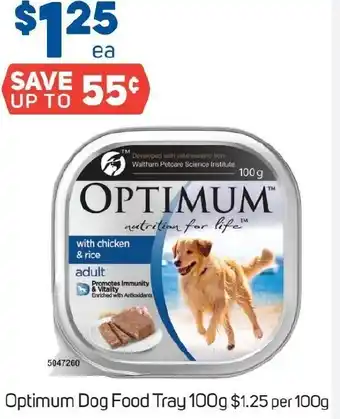 Foodland Optimum Dog Food Tray 100g offer