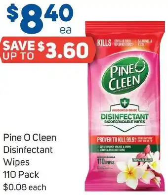 Foodland Pine O Cleen Disinfectant Wipes 110 Pack offer