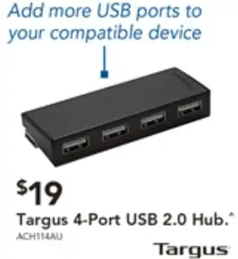 Harvey Norman Targus 4-Port USB 2.0 Hub offer