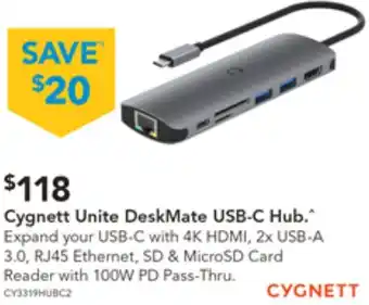 Harvey Norman Cygnett Unite DeskMate USB-C Hub offer