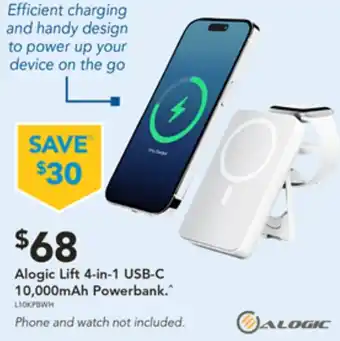 Harvey Norman Alogic Lift 4-in-1 USB-C 10,000mAh Powerbank offer