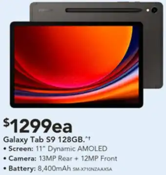Harvey Norman Galaxy Tab S9 128GB offer