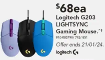 Harvey Norman Logitech G203 LIGHTSYNC Gaming Mouse offer