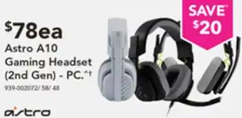 Harvey Norman Astro A10 Gaming Headset offer