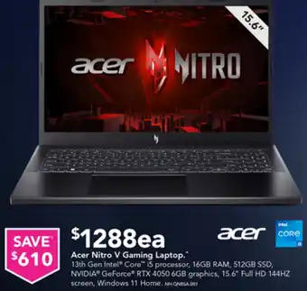 Harvey Norman Acer Nitro V Gaming Laptop offer
