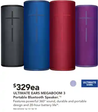 Harvey Norman ULTIMATE EARS MEGABOOM 3 Portable Bluetooth Speaker offer