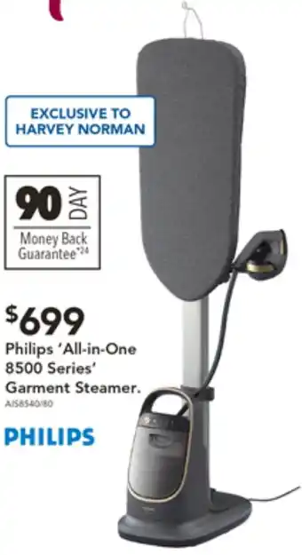 Harvey Norman Philips 'All-in-One 8500 Series' Garment Steamer offer