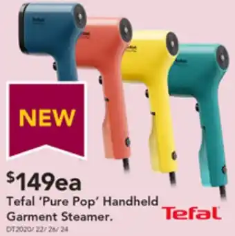 Harvey Norman Tefal 'Pure Pop' Handheld Garment Steamer offer