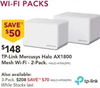 Harvey Norman TP-Link Mercusys Halo AX1800 Mesh Wi-Fi - 2-Pack offer