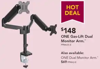 Harvey Norman ONE Gas-Lift Dual Monitor Arm offer