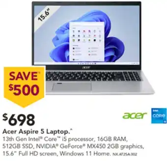 Harvey Norman Acer Aspire 5 Laptop offer