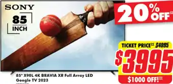 The Good Guys 85* X90L 4K BRAVIA XR Full Array LED Google TV 2023 offer