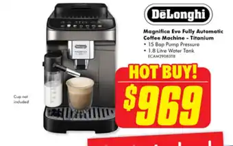 The Good Guys Magnifica Evo Fully Automatic Coffee Machine - Titanium offer