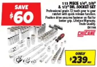Autobarn 113 MECE 1/4", 3/8" & 1/2" DR. SOCKET SET offer