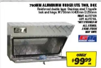 750MM ALUMINUM UNDER UTE TOOL BOX