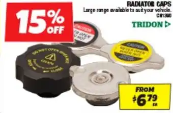 Autobarn RADIATOR CAPS offer