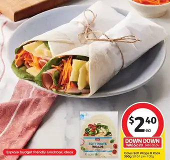 Coles Coles Soft Wraps 8 Pack 360g offer