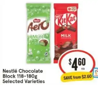 IGA Nestlé Chocolate Block 118-180g Selected Varieties offer