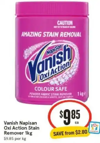 IGA Vanish Napisan Oxi Action Stain Remover 1kg offer