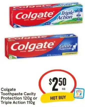 IGA Colgate Toothpaste Cavity Protection 120g or Triple Action 110g offer