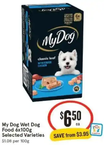 IGA My Dog Wet Dog Food 6x100g Selected Varieties offer