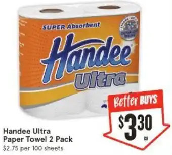 IGA Handee Ultra Paper Towel 2 Pack offer