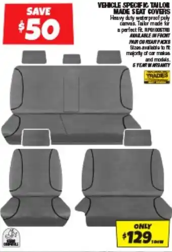 Autobarn VEHICLE SPECIFIC TAILOR MADE SEAT COVERS offer