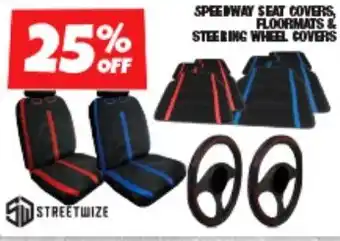 Autobarn SPEEDWAY SEAT COVERS, FLOORMATS & STEERING WHEEL COVERS offer