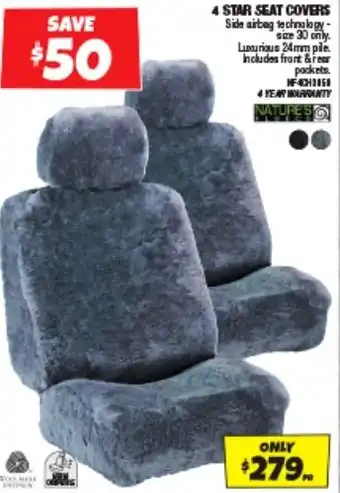 Autobarn 4 STAR SEAT COVERS offer
