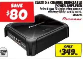Autobarn CLASS D 4 CHANNEL BRIDGEABLE POWER AMPLIFER offer