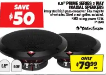 Autobarn 6.5" PRIME SERIES 3 WAY COAXIAL SPEAKERS offer