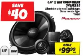 Autobarn 6.5" 2 WAY COMPONENT SPEAKERS offer