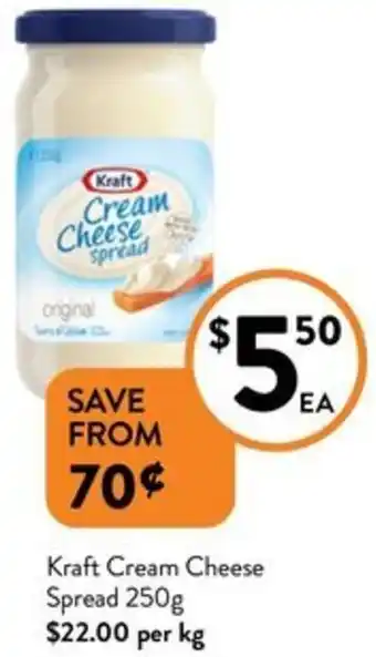 Foodworks Kraft Cream Cheese Spread 250g offer