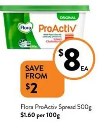Foodworks Flora ProActiv Spread 500g offer