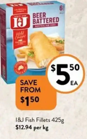 1&J Fish Fillets 425g