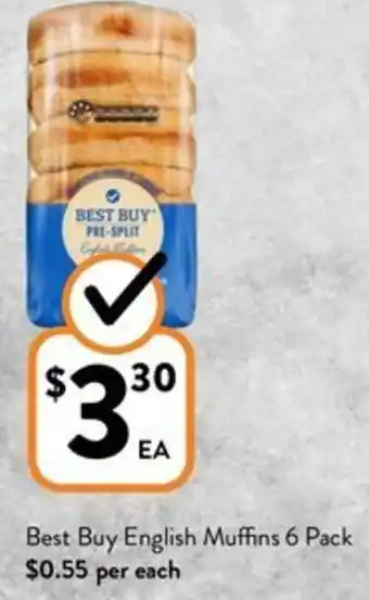 Foodworks Best Buy English Muffins 6 Pack offer