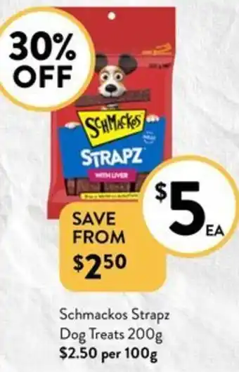 Foodworks Schmackos Strapz Dog Treats 200g offer
