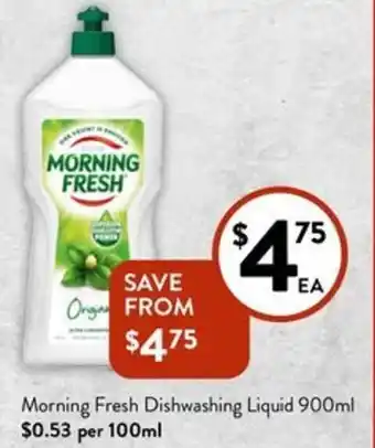 Foodworks Morning Fresh Dishwashing Liquid 900ml offer