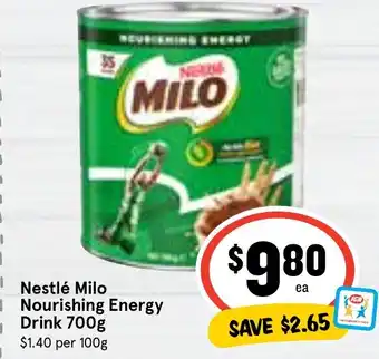 Ritchies Nestlé Milo Nourishing Energy Drink 700g offer