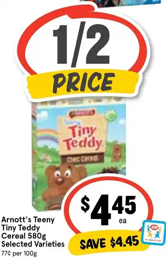 Ritchies Arnott's Teeny Tiny Teddy Cereal 580g Selected Varieties offer
